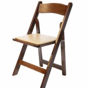 Padded Folding Chair Fruitwood