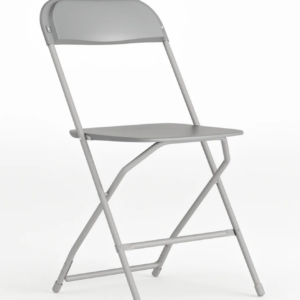Grey plastic folding chair