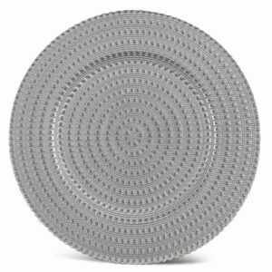 Glass Argento Beaded Charger 13"