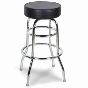 Barstool Black Seat chrome legs