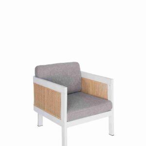 Finn Chair White with Cane Side