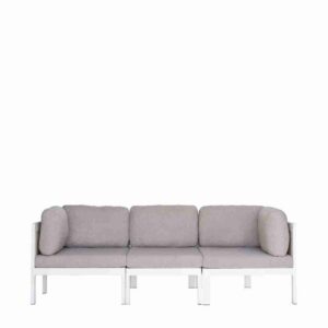 Finn White Lounge Couch with Cane