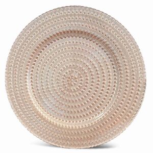Glass Blush Beaded Charger 13"