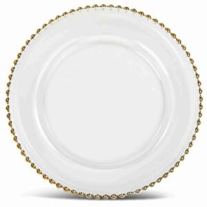 Gold Beaded Glass Charger