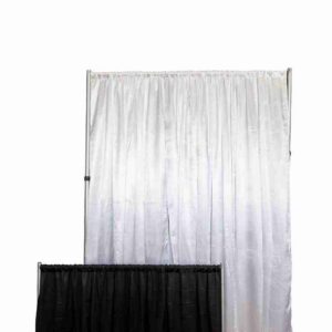 Pipe and Drape White Chiffon Black Stage Skit