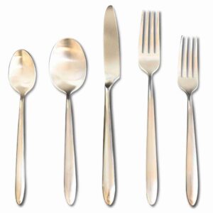 Velo Brushed Gold Plated Flatware Collection